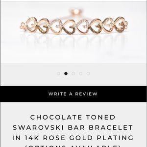 NEW SWAROVSKI BAR BRACELET 14K ROSE GOLD NWOT